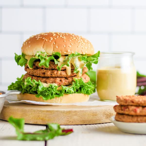 Lentil Burgers, Cashew Dijon